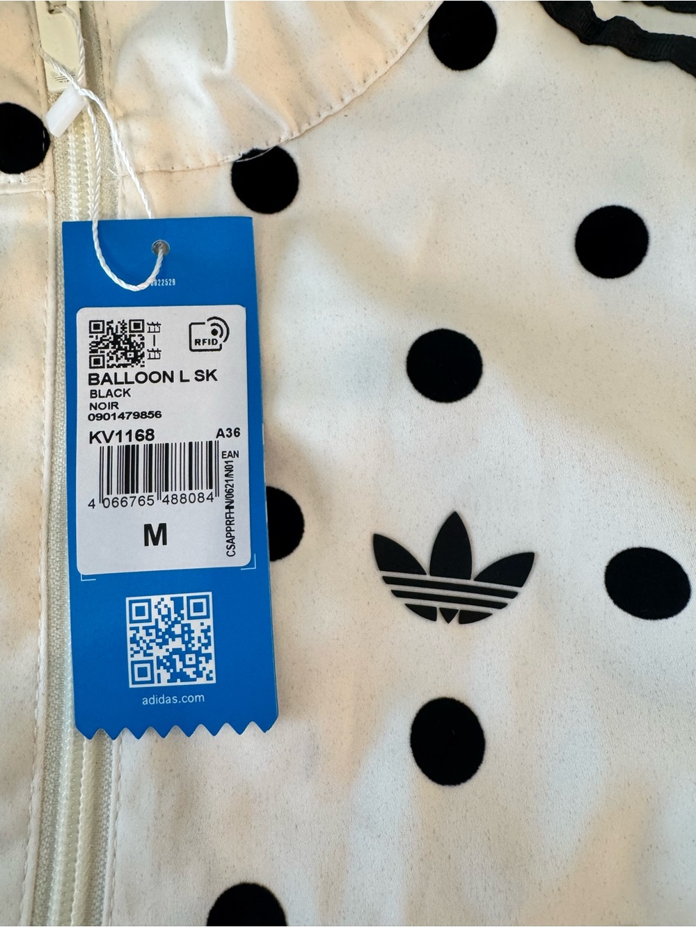 adidas White & Black Polka Dot Tracksuit Pajama Set - Picture 5 of 8